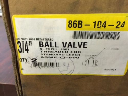 Apollo  86b-104-24  3/4&#034; ball valve  new ( qty. of 4 ) free shipping for sale