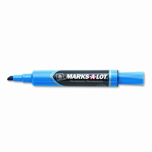 Marks-A-Lot Permanent Marker, Regular Chisel Tip, 12/Pack