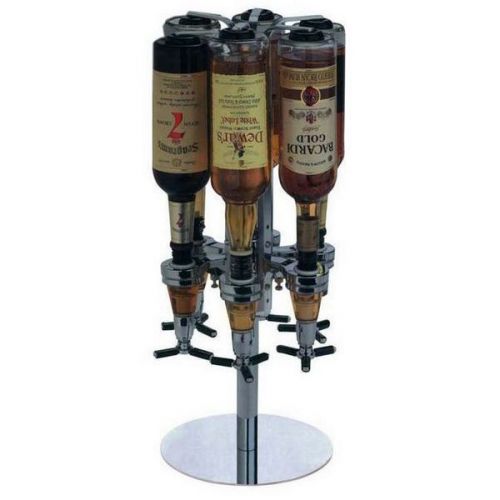 Bar butler carousel rotating wine alcohol liquor cocktail 4-shot dispenser rack for sale