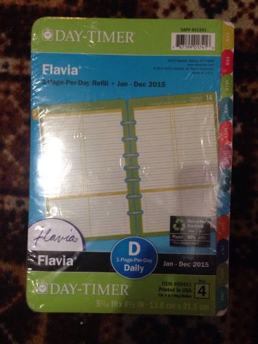 09451 day-timer flavia 1-page-per-day planner refill desk size. jan- dec 2015 for sale