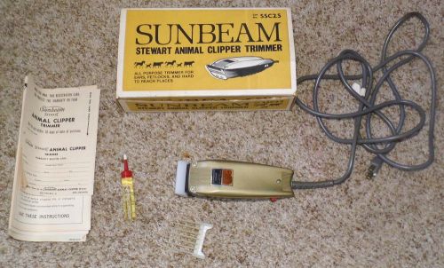 Vintage Sunbeam Stewart Animal Clipper Trimmer SSC25 Complete Original Box Oil