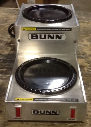 BUNN DUAL BURNER COFFEE POT HEATER WARMER WITH AUX OUTLET