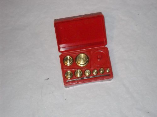 Troemner 8 piece brass weight set #204, 1g to 50g for sale