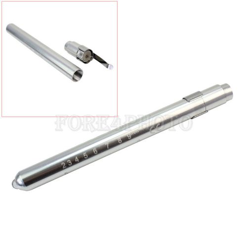 1pc Silver Aluminium Alloy Medical Flashlight Pen LED Light For Doctor Nurse