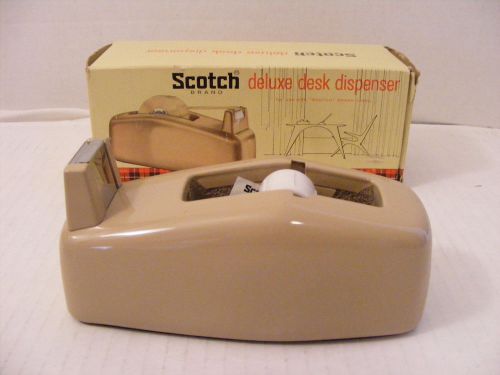 Vintage Scotch Tape Dispenser C-20 Desktop Beige/Tan New Old Stock