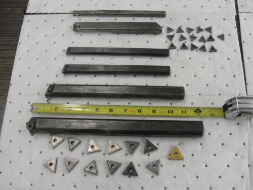6 pc lathe boring bar set with 30 carbide inserts for sale