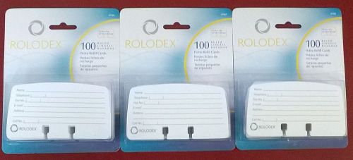 SANFORD 67553 Rolodex LOT OF 3 Pkg of 100 Ruled Petite Refill Cards 2 1/4&#034; x 4&#034;