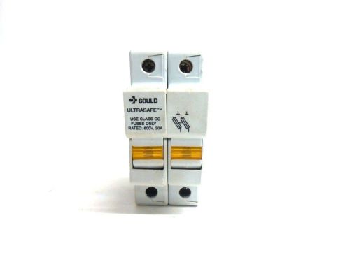 Gould fuse block, uscc21, 2 pole with indicators, 30 amp, 600v, class cc for sale