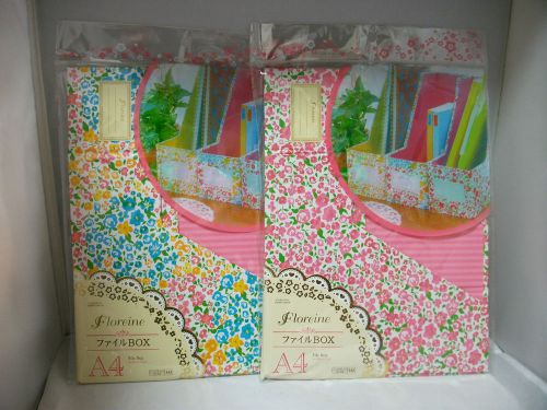 A4 file box two-pack Flower patterns Daiso From Japan