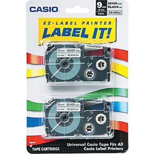 Labeling Tape, 3/8, Black on Silver Pack Label Makers Supplies,Label Maker Tapes
