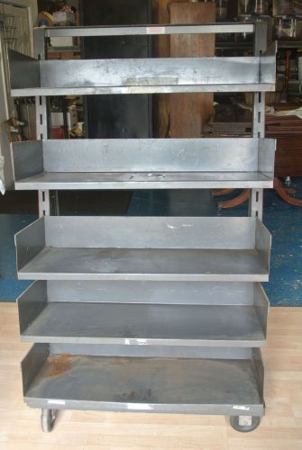 5 Shelf Industrial Shelving Unit on Casters - Adjustable Drawer Style Shelves
