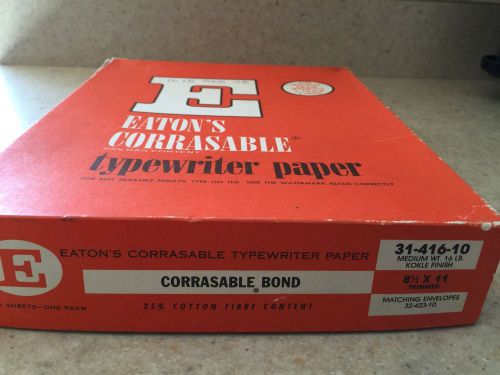 Vintage Ream Of Eaton&#039;s Corrasable Heavy Weight 20 LB Typewriter Paper