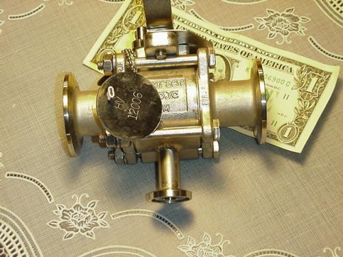 Pbm 3-flange stainless steel ball valve 1 x 1 x 1/2 inch tri-clover cf3m 900 psi for sale