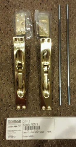 Assa Abloy Rockwood 555.3 flush bolts polished brass gold new door hardware