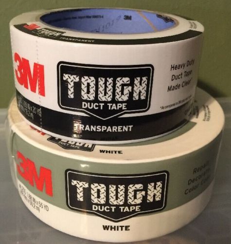 Duct Tape 1 - White And 1 - Transparent Clear 3M Decorate Repair Lot