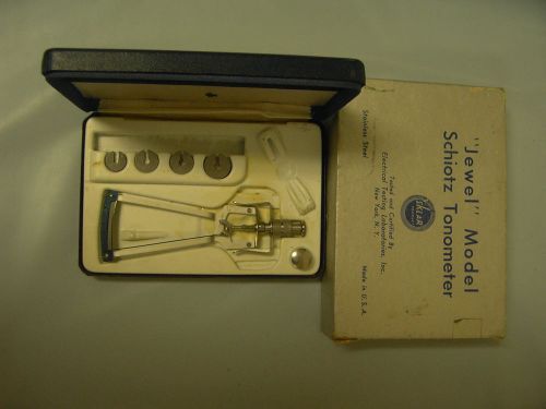 Vintage Sklar Schiotz &#034;Jewel&#034; Model TONOMETER With Case #73-2629 with box
