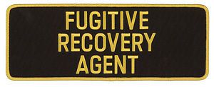 Large Velcro Fugitive Recovery Agent Patch Item #E430