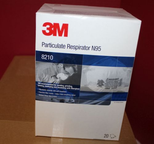 3m  8210 particulate respirator n95 1 new case of 160/ 8 boxes of 20 each for sale