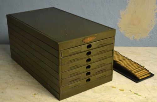 Vintage Victor ARMY GREEN Kardex 6 Drawer File Cab + Bonus CLEAN &amp; READY HEAVY