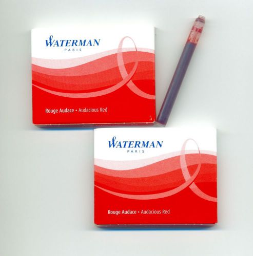 Waterman Fountain Pen Cartridge - Audacious Red 2 Packs of 8 Cartridges  52027W3