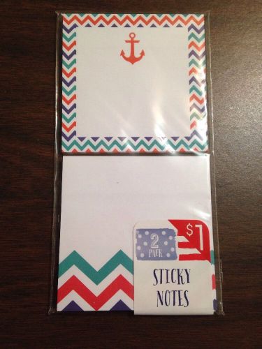 NEW CHEVRON &amp; ANCHORS TARGET DOLLAR SPOT - STICKY NOTES - POST ITS PLANNERS