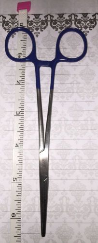 NEW Hemostat Forceps Locking Clamps Stainless Steel Straight Tip Blue  6&#034;