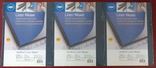 GBC 9743631 LOT OF 75 VeloBind Linen Weave Std Presentation Covers 8 1/2 x 11