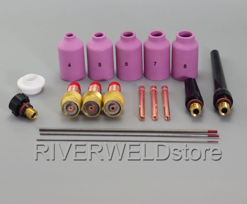 TIG Welding Torch Gas Lens Kit  2% Thoriated Tungsten Fit WP-17 WP-18 WP-26 18PK