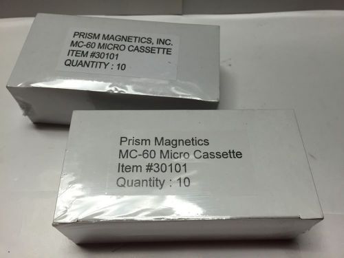 20 - Prism Magnetics MC60 Micro Cassette Recording Blank Tapes - Unopened
