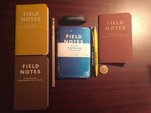 Field Notes Bundle Cold Horizon Ambition Pin Yellow Green Pens Drink Local NEW