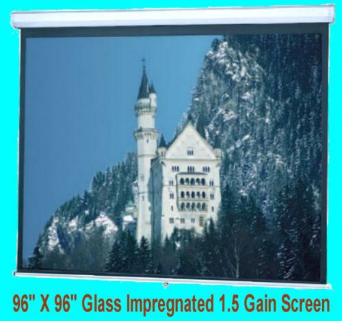 Da-lite 96&#034;X96&#034; Model B Video Spectra 1.5 Gain, Glass Impregnated, Manual Screen