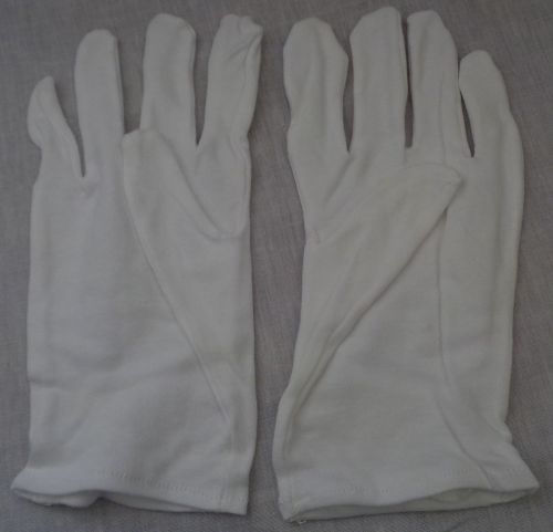 White 100% Cotton Slip-On Parade Gloves Police/Sheriff/Fire/EMS size LARGE