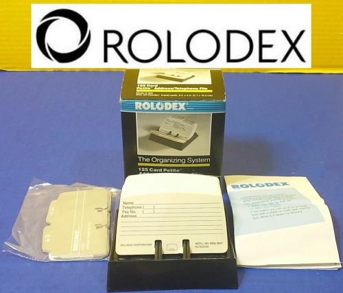 1990 Rolodex 125 Card Petite Address/Telephone File Black S-300 2.25&#034; x 4&#034; NOB