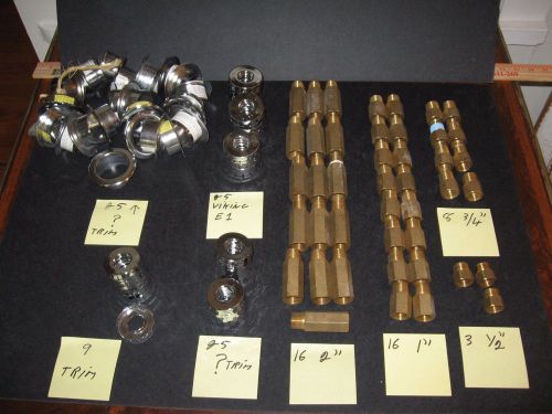 1 Lot of Fire Sprinkler Head Brass 1/2&#034;NPT X 1/2&#034;NPT Extensions and Escutcheons
