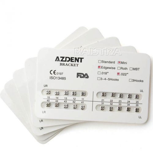 20 packs dental orthodontics bracket braces mini Edgewise slot 022 no hooks