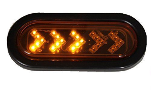 LED Sealed 6 7/16&#034; Oblong Arrow Turn Signal Light Kit Amber with Sequential Ligh