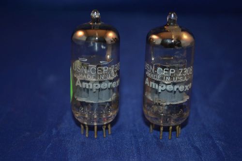 Vacuum Tubes (2) Amperex 7308 Gold Pin Tested