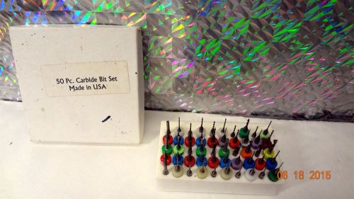 50 PC CARBIDE MICRO DRILL BITS/ DREMEL/JEWELRY ETC MADE IN THE USA!