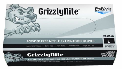 Hospeco ProWorks GrizzlyNite GL-N105FL Exam Grade Nitrile Glove, Powder Free,...