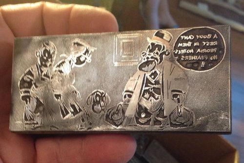 Letterpress Block. Man With Luggage Complaining!