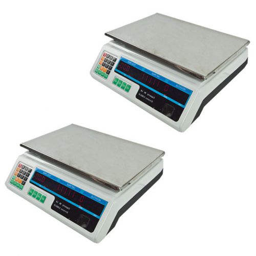 2 Meat Deli White Computing 60LB Digital Price Produce Food Weight Scale Market