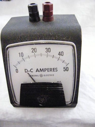 Used ge type do-91 0-50 d.c. amperes 3.5&#034; square face panel meter for sale