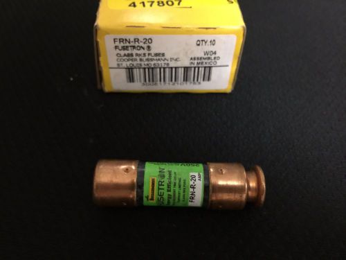&#034;NEW&#034; BOX OF 2 FUSETRON FRN-R-20 20AMP 250VOLT DUAL-ELEMENT TIME DELAY FUSES