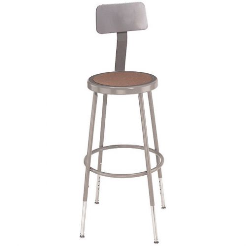 Nps round hardboard 18-gauge stainless-steel-frame stool with backrest for sale