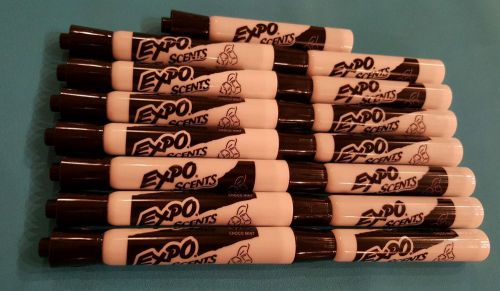 New! Expo Scents Dry Erase Marker Chisel Tip, All Black, Bundle of 15