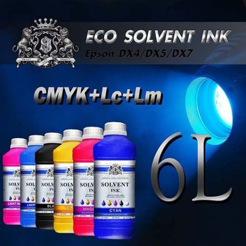 6 liters new eco solvent ink cmyk+lm+lc for roland mimaki mutoh epson dx4/5/7 for sale