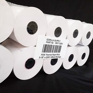 Gorilla supply thermal receipt paper rolls 3-1/8 x 230ft 10 rolls sealed pack for sale