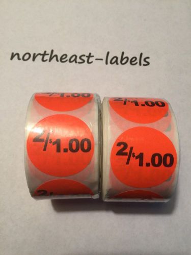 2 rolls (1000 stickers)   2/$1.00  merchandise labels  fl. orange &amp; black