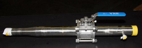 Vne rnd8b 2&#034; 2 way stainless steel ball valve with 2&#034; pipe new!! for sale