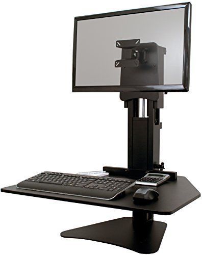 Ergonomic sit-stand workstation desk converter  high rise 28 x 23 x 15 1/2 black for sale